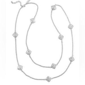 Kendra Scott Nemara Silver Tone Long Logo Station Necklace